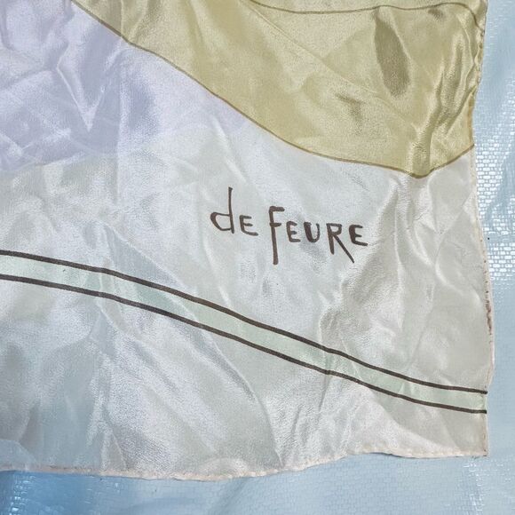 Vintage Art Nouveau Georges De Feure MMA Silk Scarf with Orange and tan Hues - Picture 4 of 8
